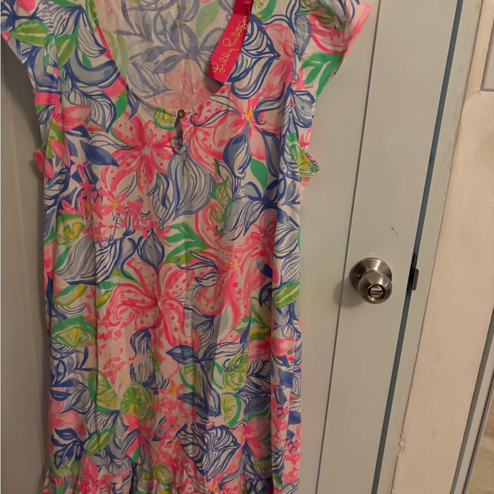 Lilly Pulitzer Floral Shift Dress in Neon Floral Print NWT